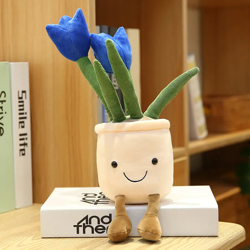 Velmora Care | Smiling Tulip Plush Plant Decor