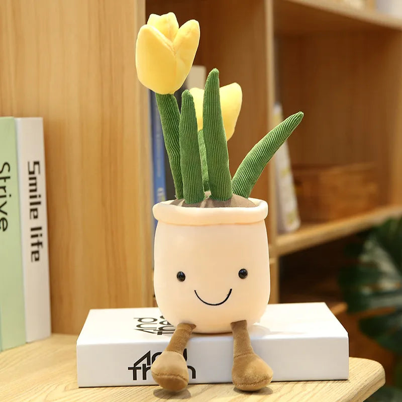 Velmora Care | Smiling Tulip Plush Plant Decor