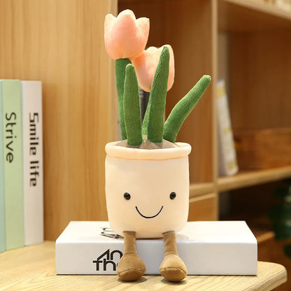 Velmora Care | Smiling Tulip Plush Plant Decor
